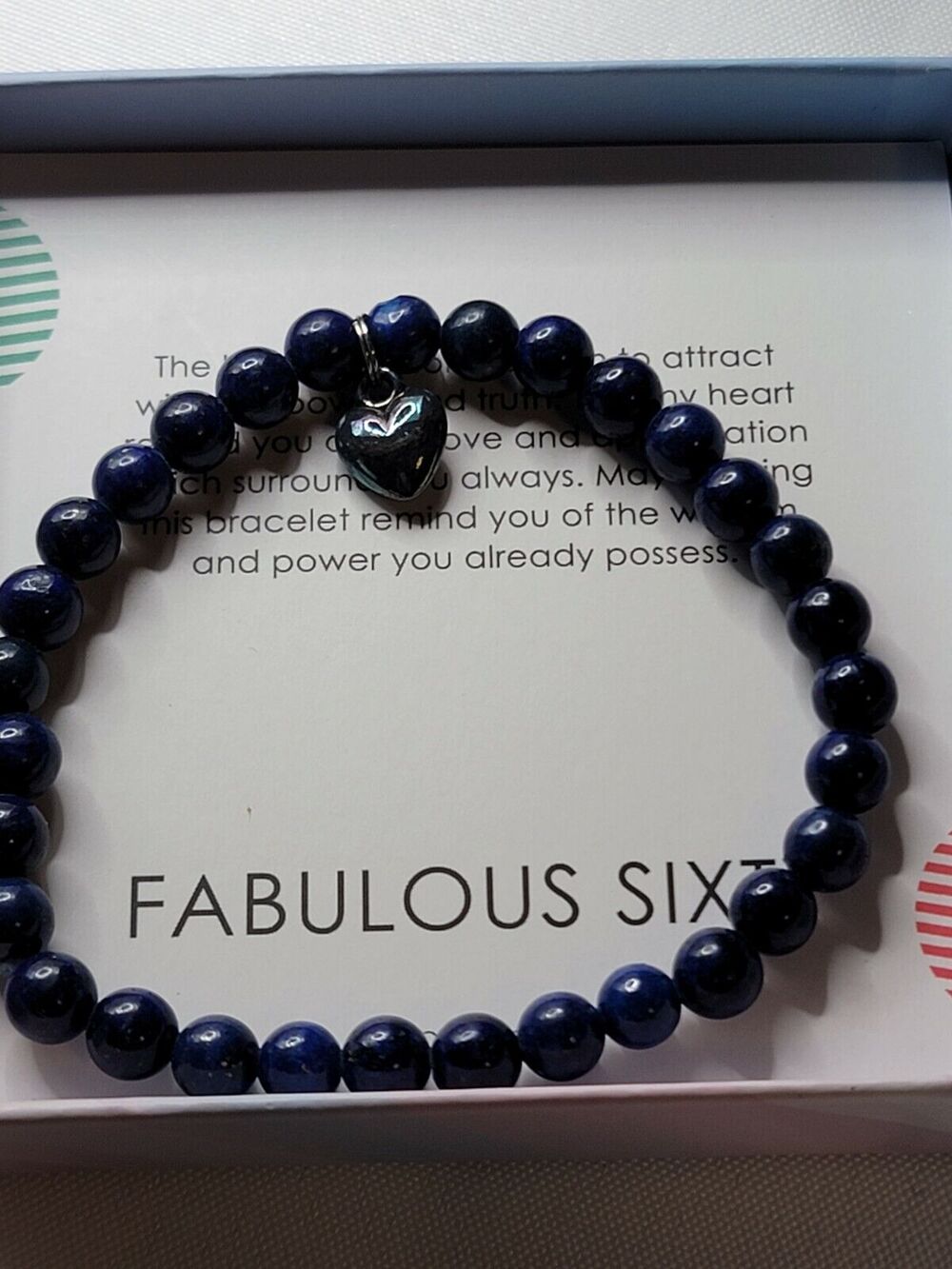 Handmade with Love Bead Bracelet with Heart Fabulous Sixty Slip On NEW